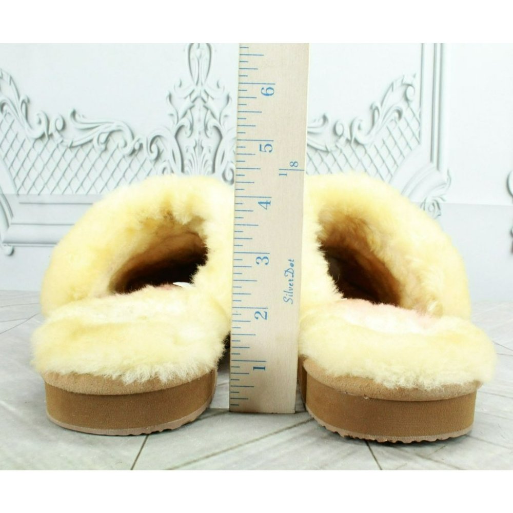 LL Bean Brown Suede Slip On Shearling Lined Clogs Slippers Size 9 M - Picture 6 of 10